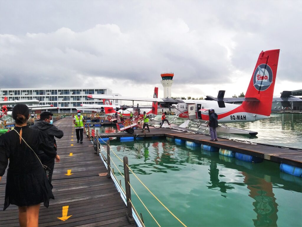 Sea plane in the Maldives